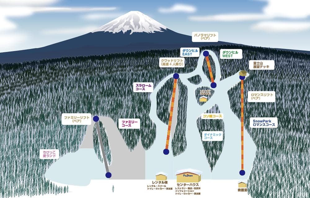 Fujiten Snow Resort trail map