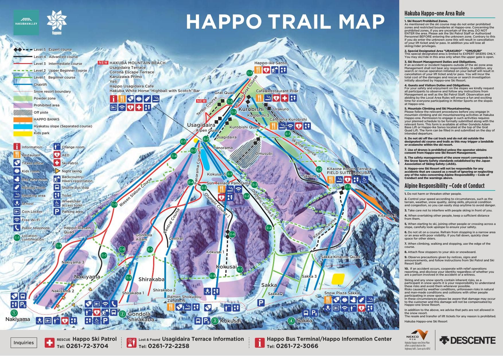 Happo-One trail map