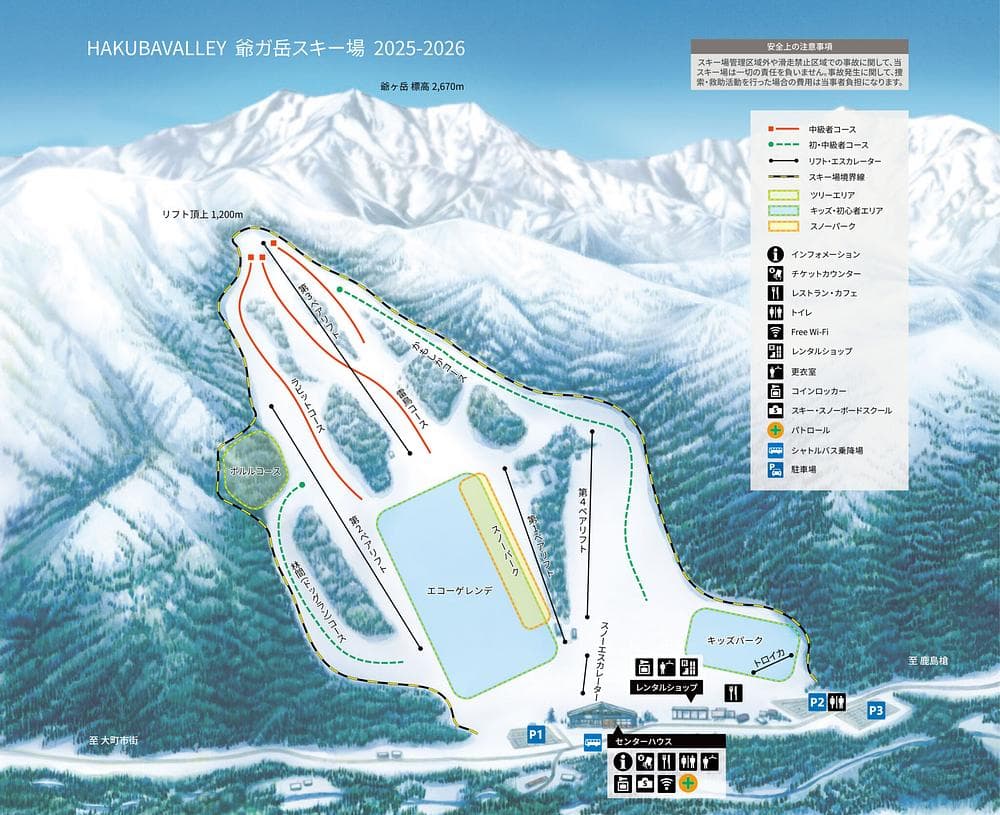 Jiigatake Ski Resort trail map