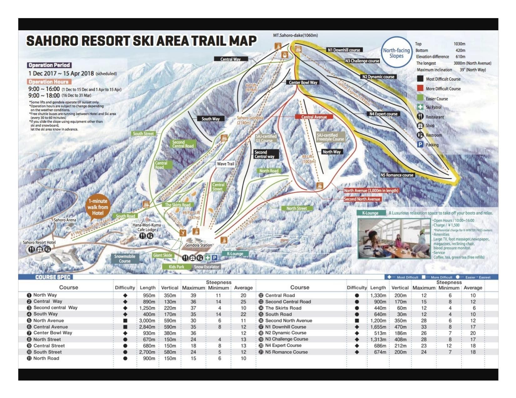 Kamui Ski Links trail map