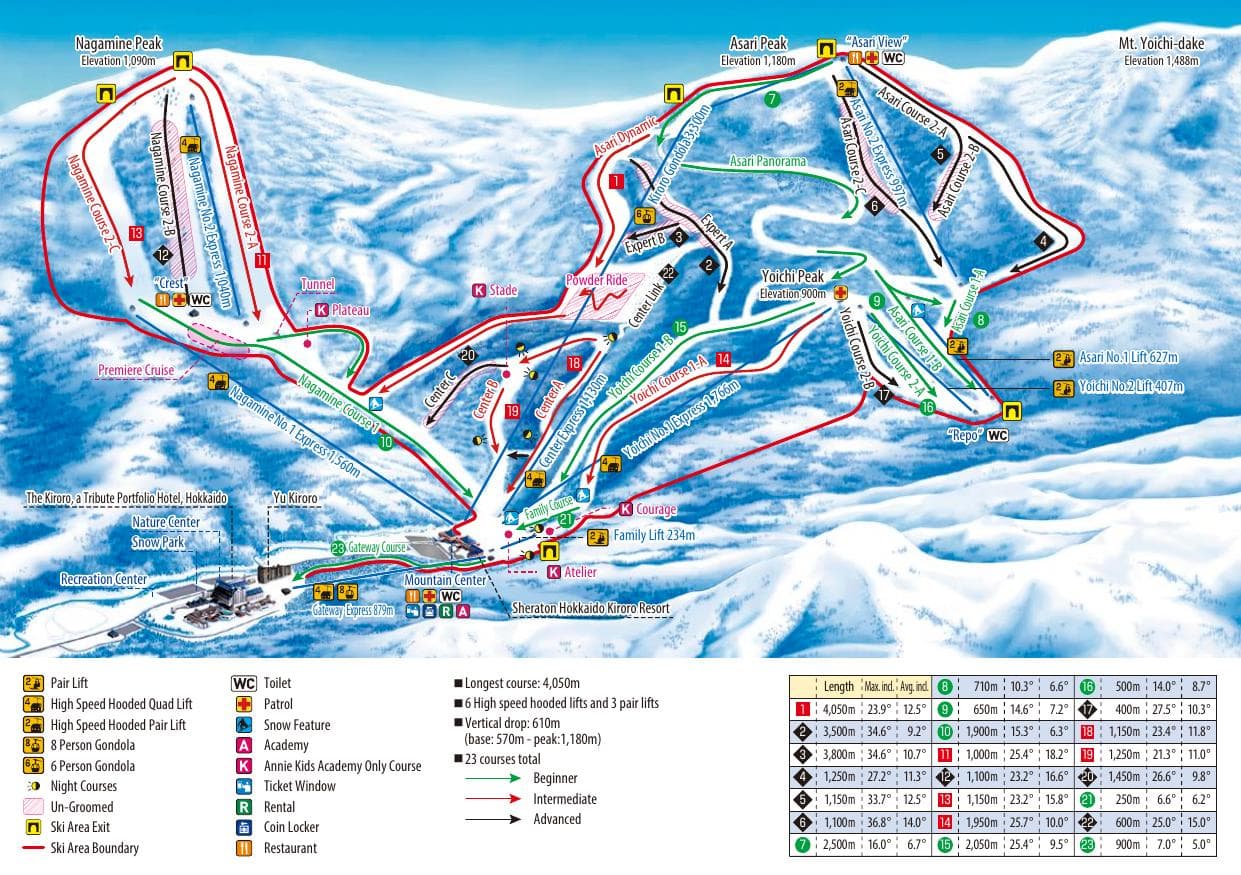 Kiroro Snow World trail map