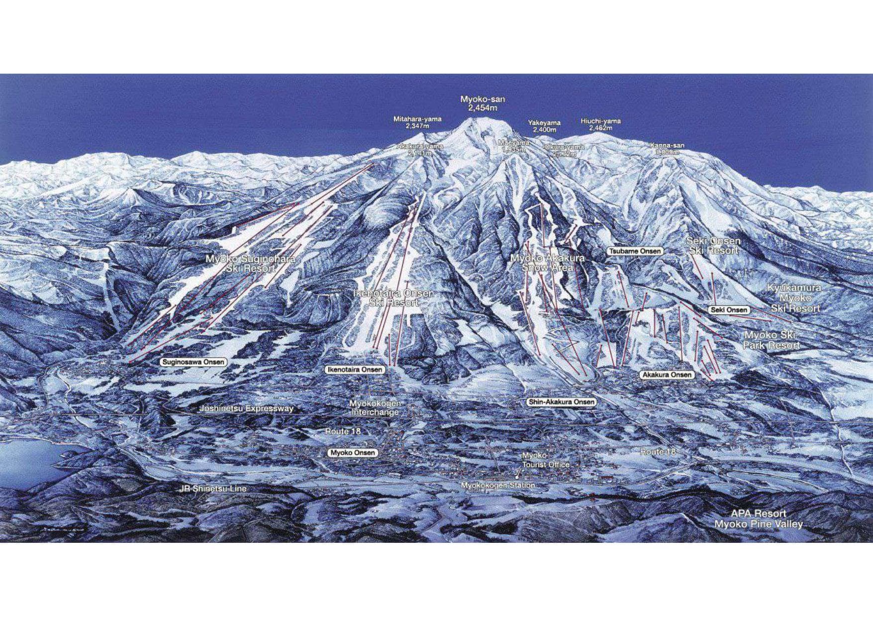 Myoko Ikenotaira trail map