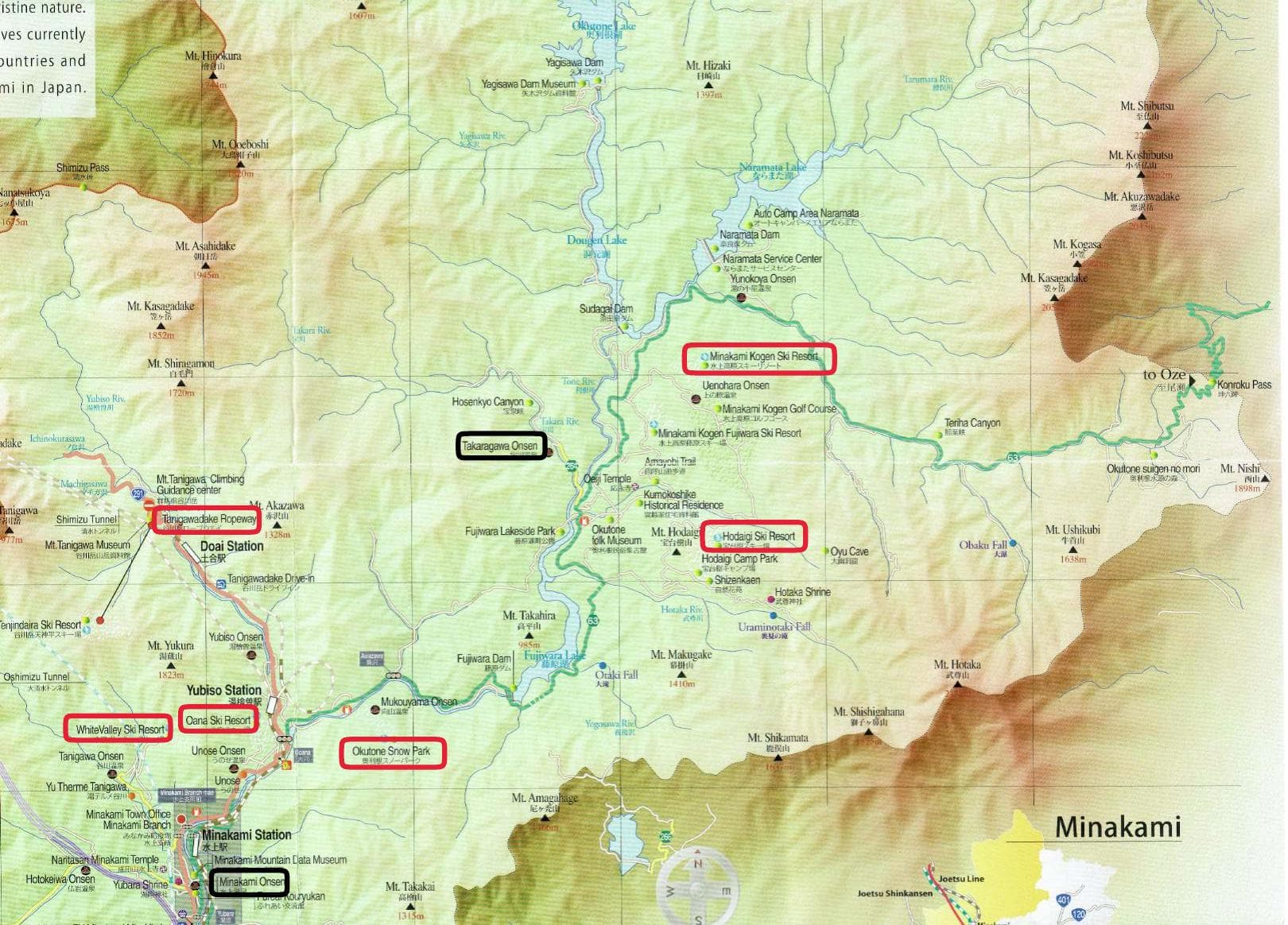 Tanigawadake Tenjindaira trail map