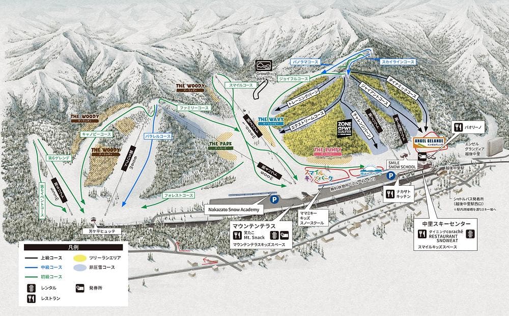 Yuzawa Nakazato Snow Resort trail map